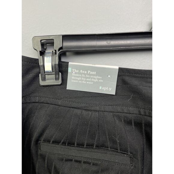 Apt 9 Cropped Dress Pants Womens 10 Ava Fit Black Striped Capri Career‎ NEW - Picture 5 of 9